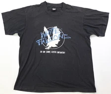 Rare VTG SCREEN STARS White Falcons Infantry Single Stitched T Shirt 90s Black L