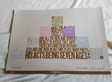 Vintage Arnold Schwartzman  Seven Ages of Man Graphic Design POSTER lithograph