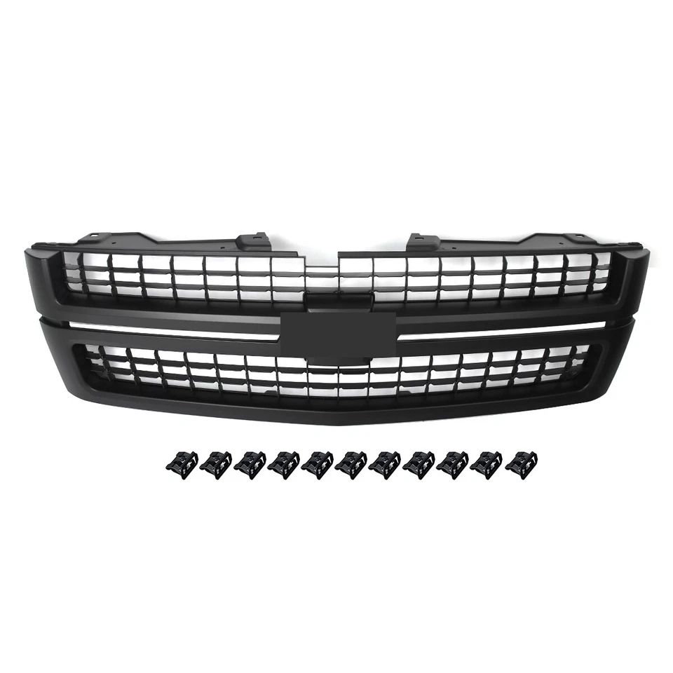 For 2007-2010 Chevy Silverado 2500 3500 HD Matte Black Grille Square Mesh Grill Foto 3 de 4