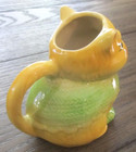 Vtg Shawnee Pottery #85 Kitty Cat Creamer Pitcher Yellow & Green W Red Accents — photo 4