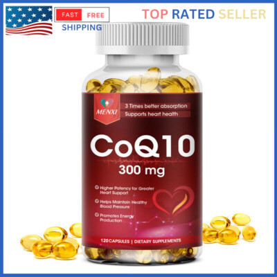 CoQ10 Coenzyme Q-10 Coenzyme 300mg Capsules Supports Healthy Blood Pressure