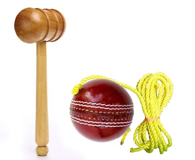 Combo Holz Cricket Holzhammer Hammer zum Klopfen Schläger Leder hängende Ball