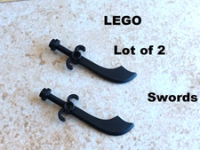 LEGO Espada Larga Curvada Guardia del Desierto Árabe Faraón Negro LOTE DE 2 Guardias de Mano
