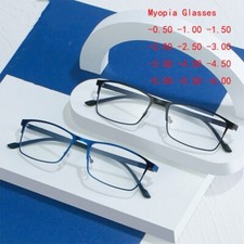 Men Metal Anti-blue Light Business Myopia Nearsighted Glasses Full Frame Glasses