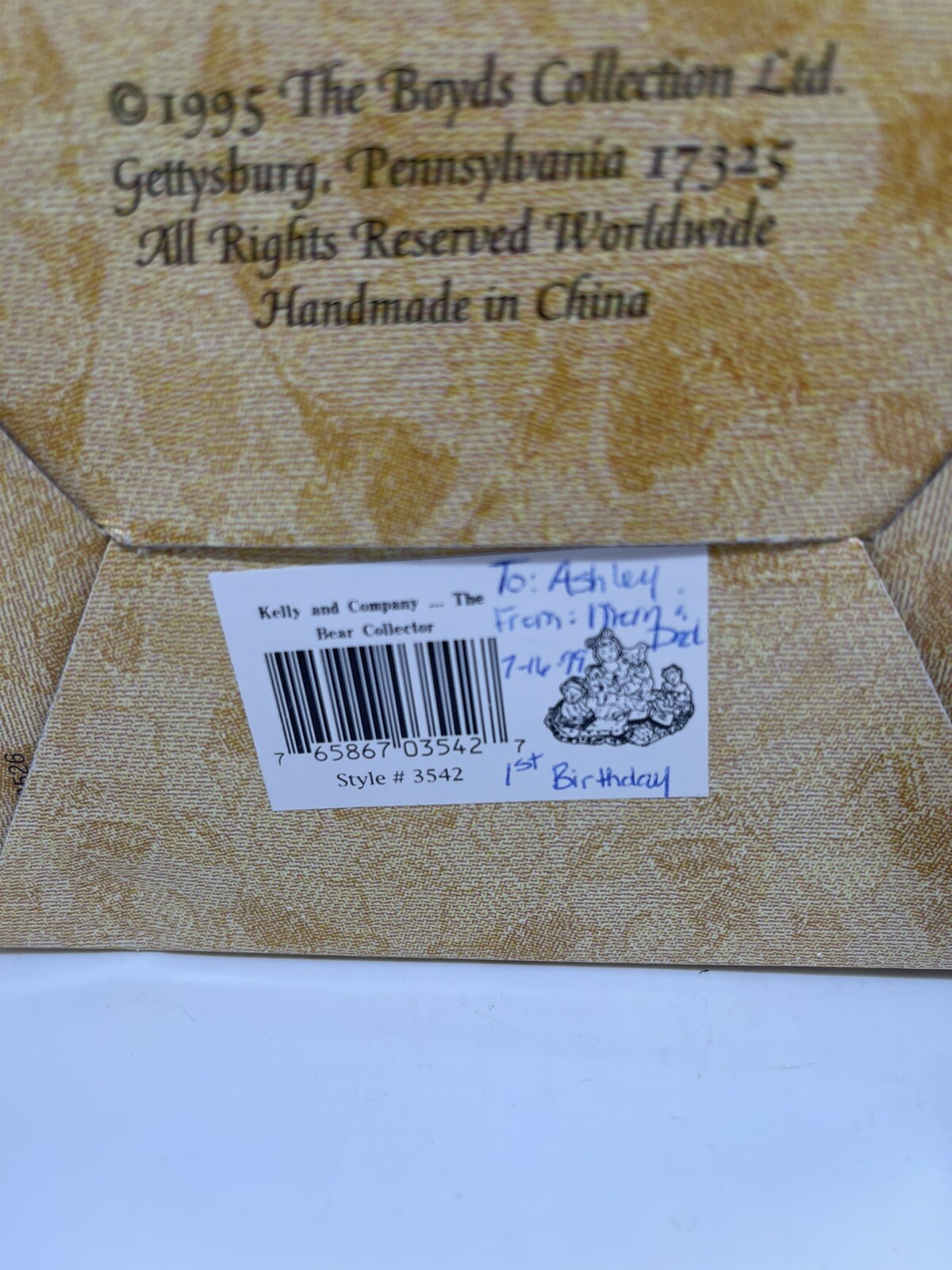 Boyds Yesterdays Child Dollstone 3542 Kelly and Company The Bear Collector