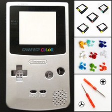 Nintendo Game Boy Color GBC Replacement Housing Shell Screen Silver BUTTONS 