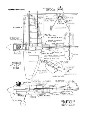 #ad Butch C L Speed Model 24quot; Wingspan RC Model Airplane Printed Plans amp; Templates $25.00