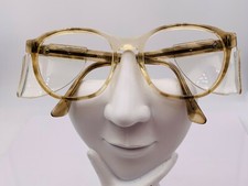 Vintage Titmus Z87 Gray Translucent Oval Horn-Rimmed Sunglasses Frames USA