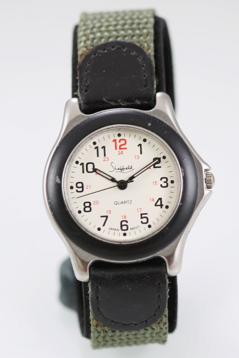Sheffield Men Watch Silver Stainless Steel Green Nylon WR  display picture 2