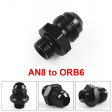 For ORB-6 O-Ring Boss AN6 6AN to AN8 8AN Male Adapter Fitting Black Aluminum