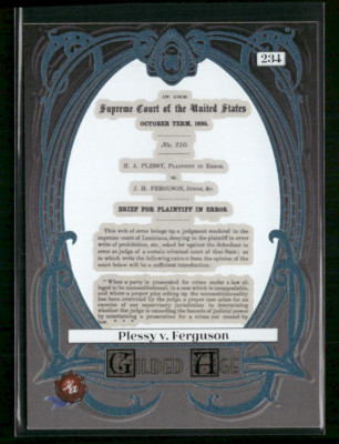 2023 Historic Autograph's Gilded Age #234 Ruby Plessy Vs. Ferguson Supreme Court