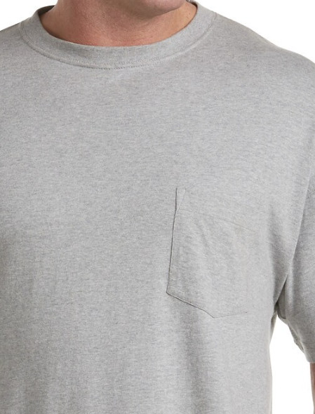 Harbor Bay Moisture-Wicking Pocket T-Shirt Size 2XL Color: Grey Heather