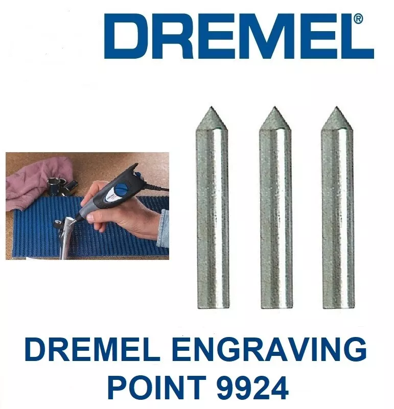 3 New Authentic Dremel Carbide Point Tip Engraving Bit 9924 1/8 Shank