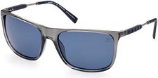 NEW Timberland TB 9281 Sunglasses 20D Shiny Crystal Grey Blue Rubber Boot Detail