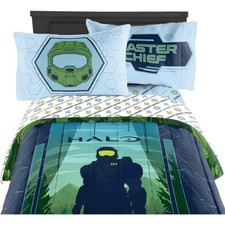 Multicolor 4 Piece Halo Infinite Master Chief Kids Full Bedding Sheet Set