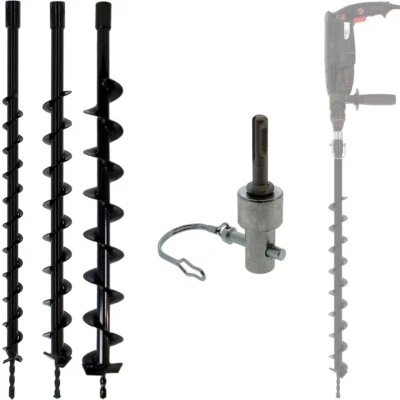 GT MARKET Lot de mèches de tarière Ø 40, 60 et 80 mm avec adaptateur pour perceuse et perf