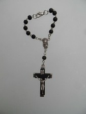 Rosenkranz Autorosenkranz Holz - Auto Spiegel schwarz Rückspiegel m. Verschluss