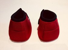 HORSE OVERREACH NO TURN BELL BOOTS EASY ON/OFF PROTECTION HD NYLON  FOAM RED, S