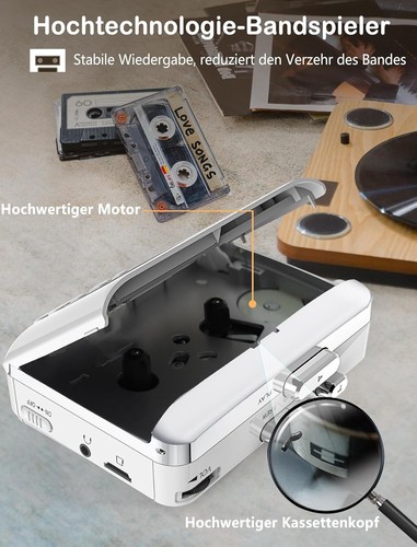 Portable Cassette Player Recorder Converter,Cassette to MP3 via SD Card Walkman - Picture 3 of 7