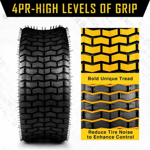 Pair of 2 Tires 16x6.5-8 16x6.5x8 Lawn Mower Tractor Cart Turf Tires /4PR By KAC - Bild 4 von 9