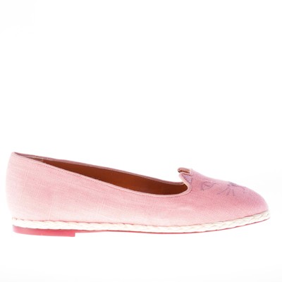 CHARLOTTE OLYMPIA Damen Schuhe Ballerina Slipper Capri Cats Espadrilles Rosa