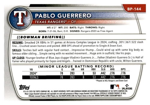 2025 Bowman Baseball Paper Vets RCs & Prospects Complete Your Set You Pick Card - Picture 487 of 499