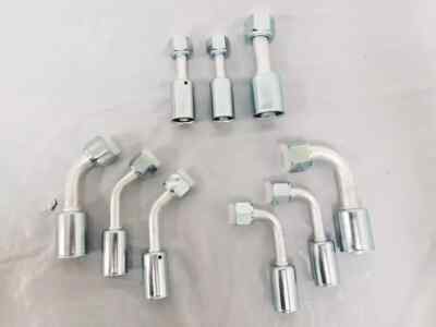 Air Conditioning AC Fittings Beadlock Female O Ring Straight 45 90 Degree 9 pcs