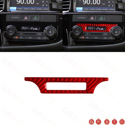 For Mitsubishi Outlander 2014-16 Red Carbon Fiber Climate Control LCD Frame Trim