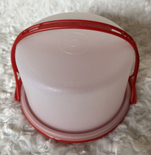 VTG TUPPERWARE Child Mini Toy 3 Pce Red Cake Holder Carrier 1498 TupperwareToys