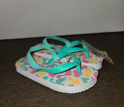 NEW TODDLER GIRLS DINOSAUR FLIP FLOP SANDALS SIZE S 5/6