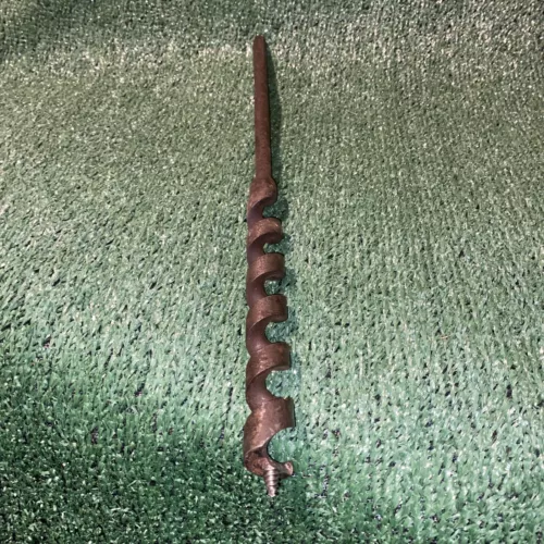 Antique Metal Vintage Auger Hand Drill Barn Beam Bit Green Lee Woodworking Tool