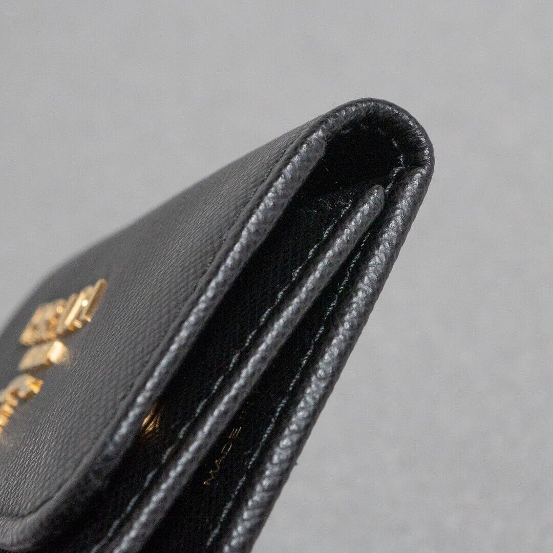 PRADA Key Case 1PG222 Black Saffiano Leather Gold Logo 6 Key PRADA Key Case 1PG222 Black Saffiano Leather Gold Logo 6 Key