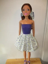 Handmade By Me Dress and Bow, Made to Fit Barbie Best Fashion Friend 28" doll.
