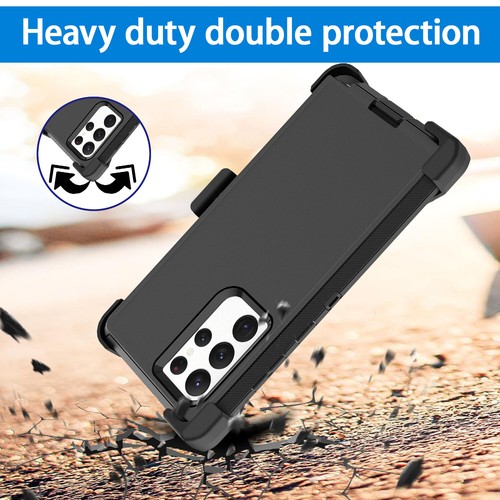 Shockproof Defender Case For Samsung Galaxy S22/S22+/S22 Ultra With Belt Clip - Picture 8 of 21