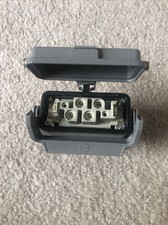 Harting Rectangular Connector Box Base Mount, 4 Wire2 Entry. Unknown P/N. NEW