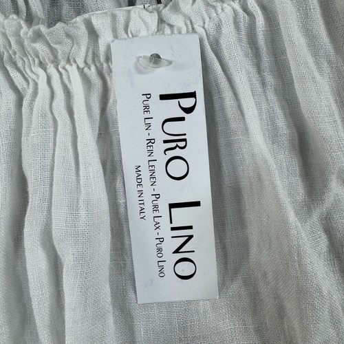 Francesca Bettini Dress Women's Small White 100% Linen Beach Summer Flowy - Picture 4 of 10