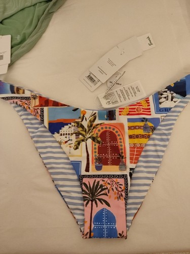 SEAFOLLY - On Vacation Reversible High Cut Pant Size 14 New with tags - Picture 4 of 6