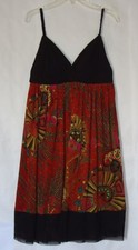 Womens Flower pattern braided Spaghetti strap midi dress Size 4 100% Polyester