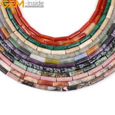 Tubo colonna naturale agata rodonite assortita perline sfuse creazione gioielli 15"