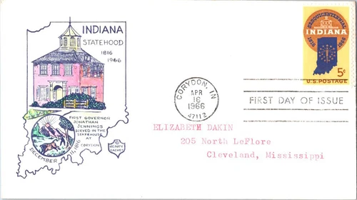 United States Scott 1308 Typewritten Address.