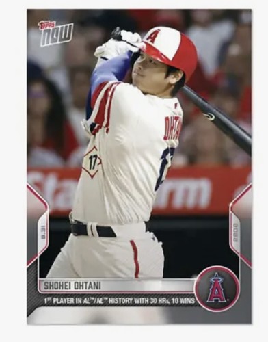 Shohei Ohtani 2022 MLB TOPPS NOW #817 1st Ever Player 30 HRs and 10 Wins ANGELS
