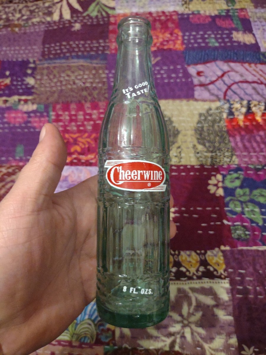 Vintage Cheerwine ACL 8oz Clear Glass Soda Bottle