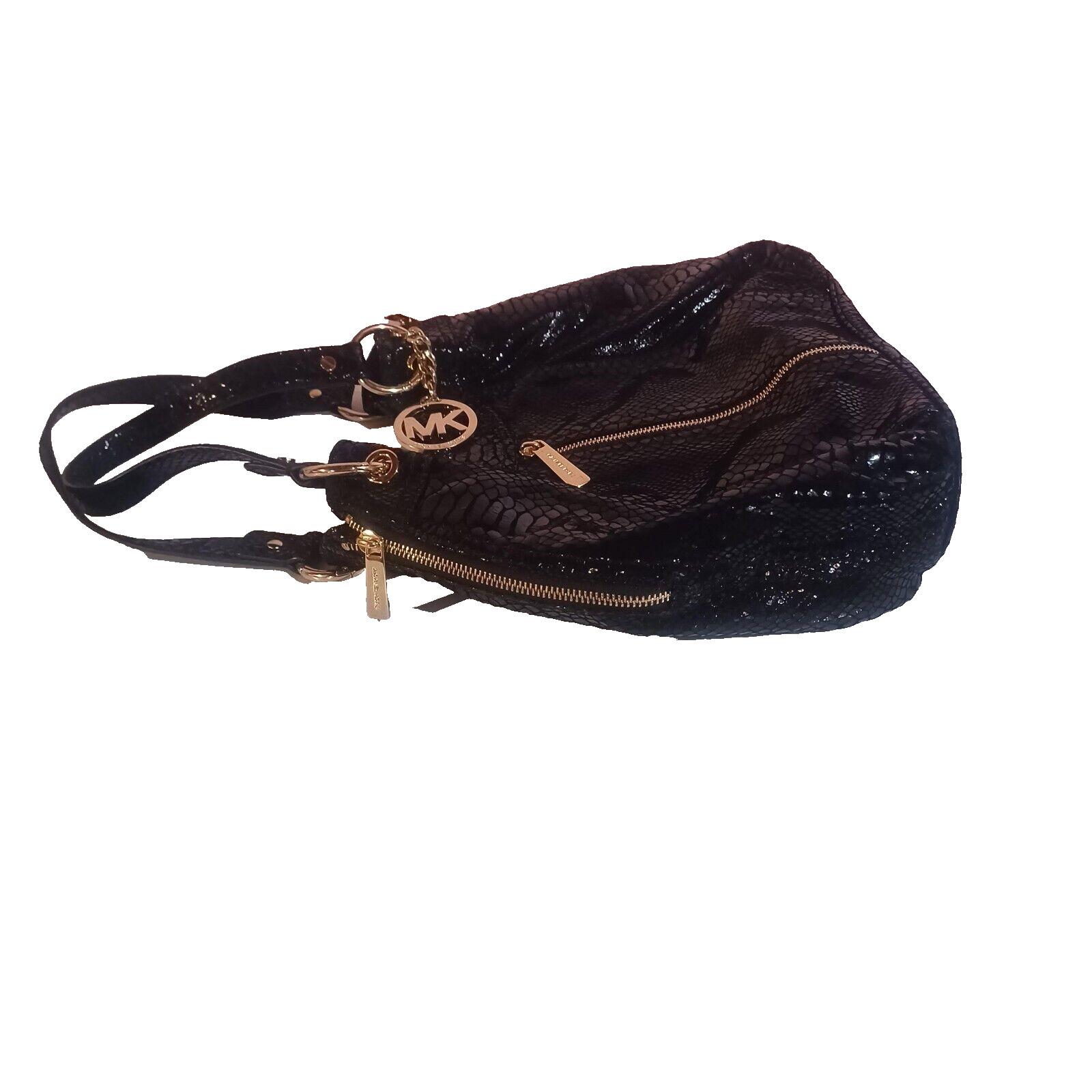 Michael Kors Moxley Black Embossed Python Leather… - image 5