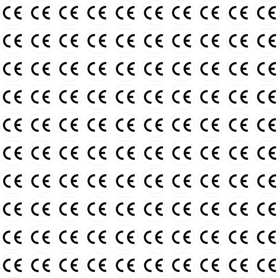 CE Zeichen Aufkleber 8 mm bis 50 mm / 10 bis 1000 Stück UV + Witterungsbeständig