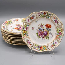 Carl Thieme Dresden Floral Reticulated Salad Plates Set of 10 - 7 3/8"