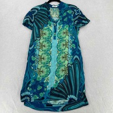 Versace Collection Women's Dress Short Sleeve Graphic Print Blue Size 42
