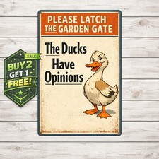 Keep Gate Closed Funny Gag Gift Chicken Warning 8x12 Tin Metal Sign