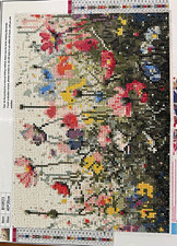 Completed Wild Flowers Diamond Art Unframed 