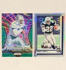 2025 Donruss Optic Emmitt Smith Holo Prizm #5 & Prizmatic Green Wave Prizm #8 SP