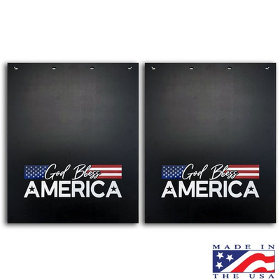 #ad MACK GOD BLESS AMERICA Mud Flaps Poly 24” X 30” Logo pair RED WHITE BLUE $75.00